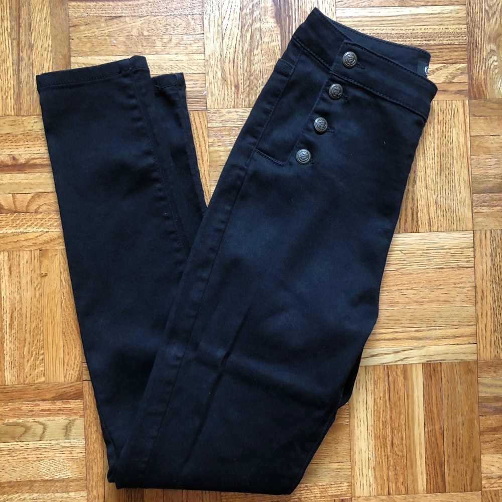 High-Waisted Black Skinny Jeans